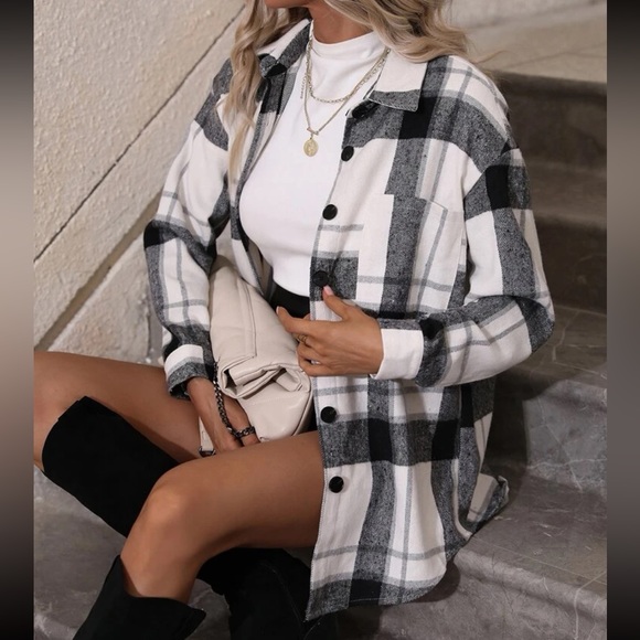 Boho Buffalo plaid coat jacket - Picture 7 of 7